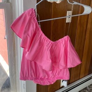 Target One Shoulder Crop Top NWT